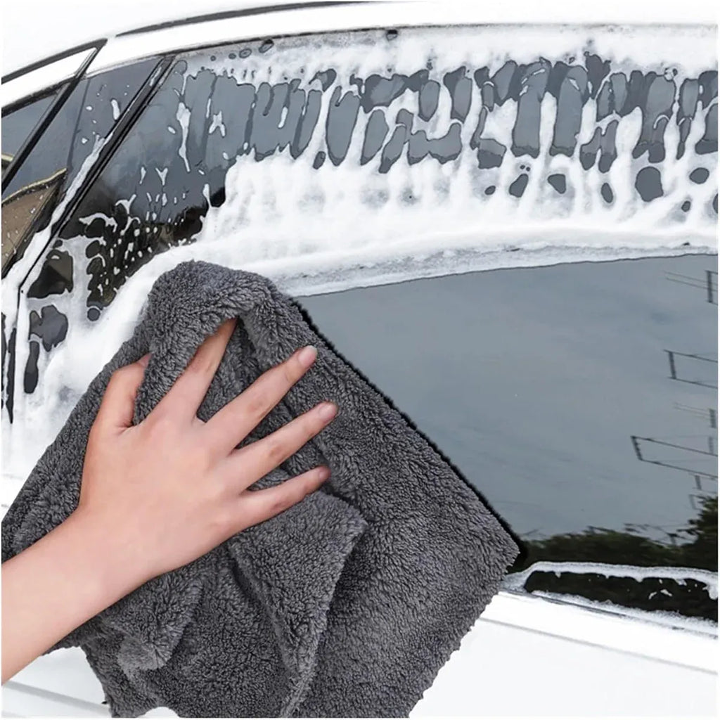 10PCS Microfiber Cleaning Cloths Car Detailing Towels Polishing Rags No Scratch - Grey