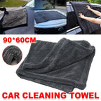 1-Piece 90 x 60 cm Twisted-Weave Car Drying Towel, Grey