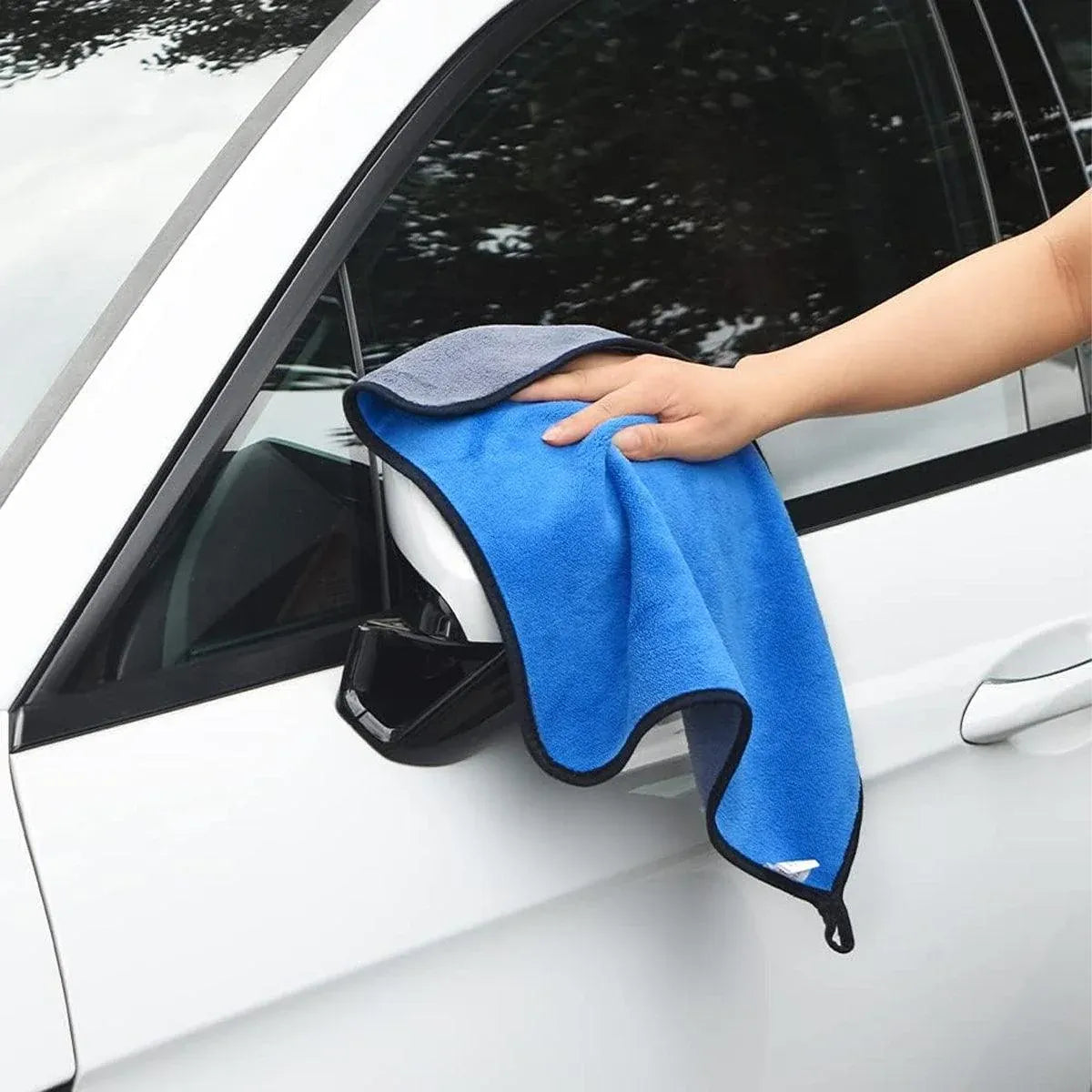4pcs Car Wash Towels Double Sided Cleaning Wipe Microfiber Cloths Auto Detailing