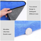 4pcs Car Wash Towels Double Sided Cleaning Wipe Microfiber Cloths Auto Detailing