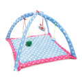 Breathable Pet Hammock Cat Bed with Fun Cartoon Bell Toy Cat Tent Supplies - Blue Polka Dots