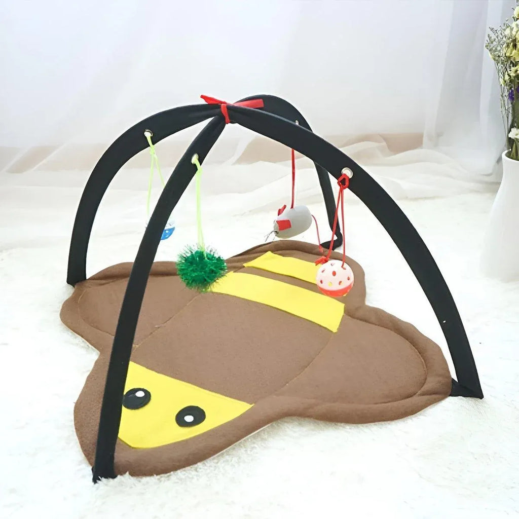 Breathable Pet Hammock Cat Bed with Fun Cartoon Bell Toy Cat Tent Supplies - Small Butterfly