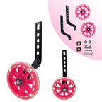 12-20 Inch Kids Bike Training Wheels Silent Flashing PVC Stabilizer Auxiliary - Pink