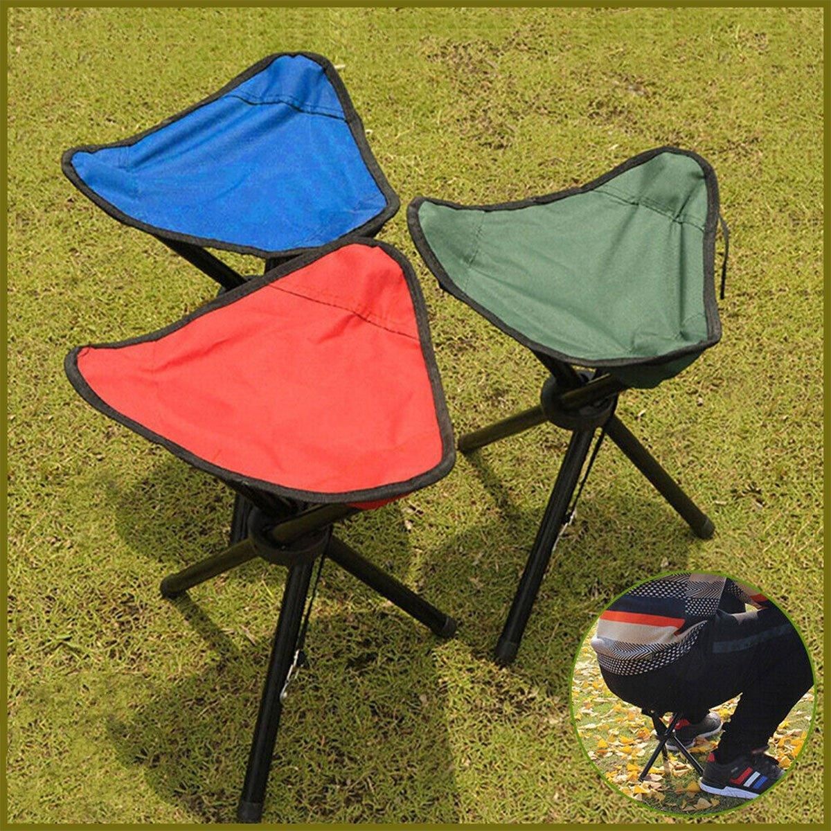 Folding Portable Beach Chair Fishing Stool Outdoor Lightweight Camping Chair - Blue