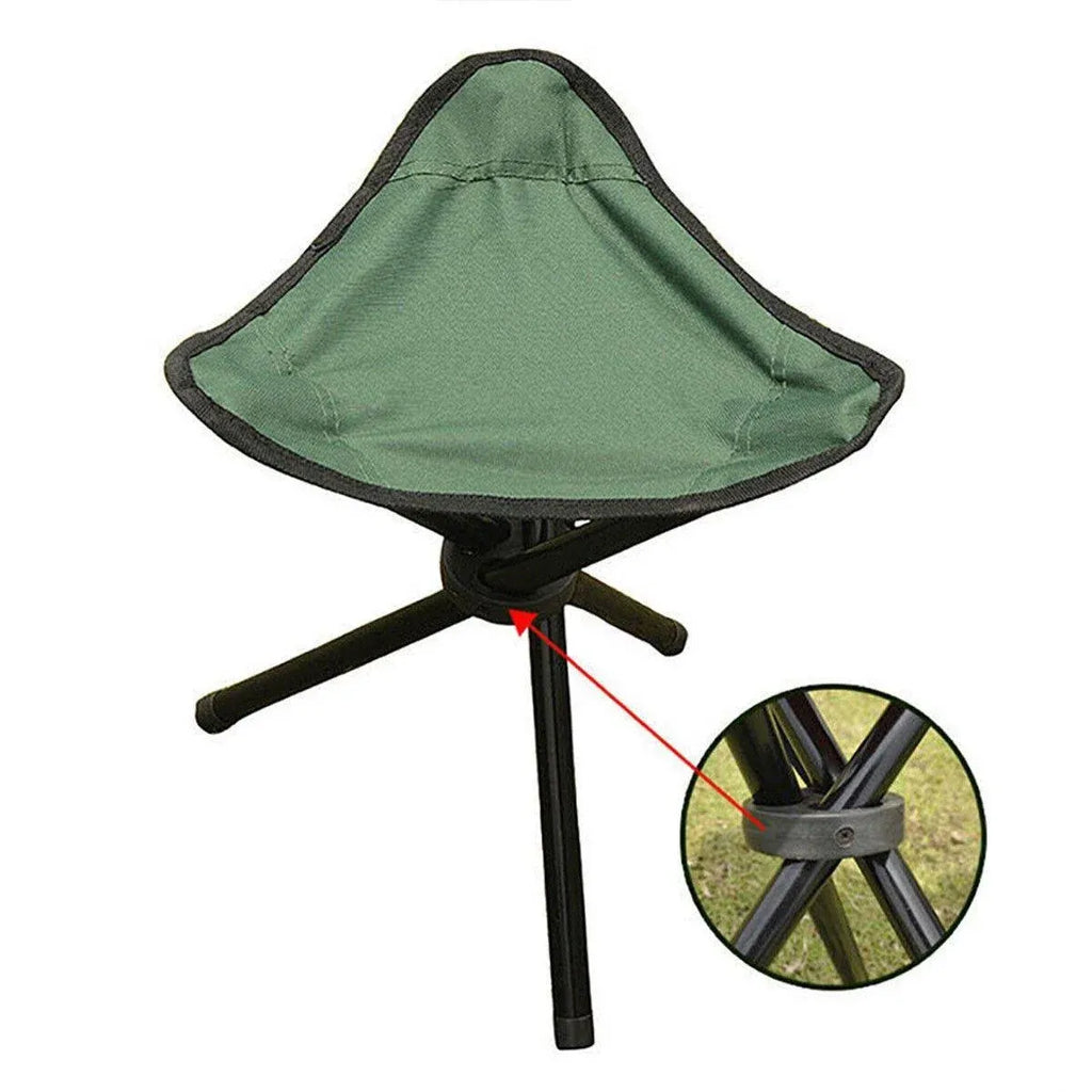 Folding Portable Beach Chair Fishing Stool Outdoor Lightweight Camping Chair - Blue