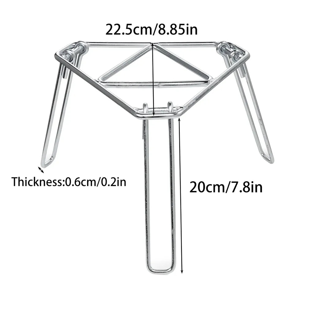 Folding Tripod Camping Stove Rack Triangle Pot Stand Outdoor Cooker Use