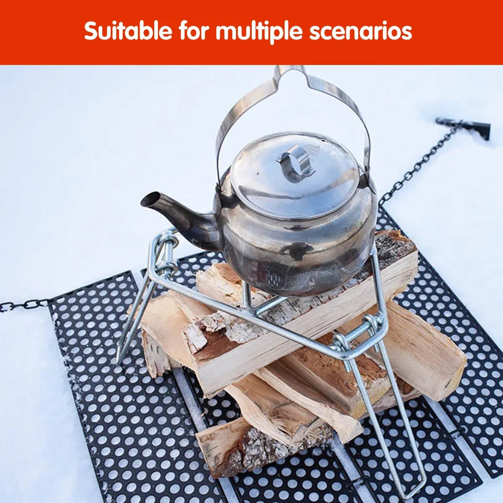 Folding Tripod Camping Stove Rack Triangle Pot Stand Outdoor Cooker Use