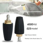 4000Psi Turbo Nozzle For Pressure Washer Rotating Nozzle And 5 Tips 1/4inch