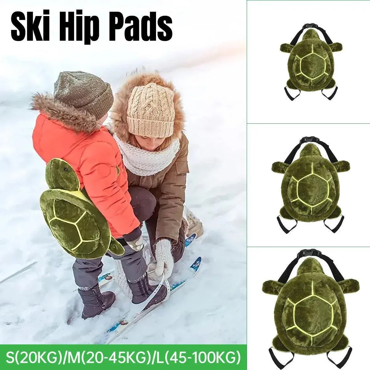 Ski Protection Plush Hip Pad Cartoon Turtle Skateboard Mat Snowboarding Gear - L