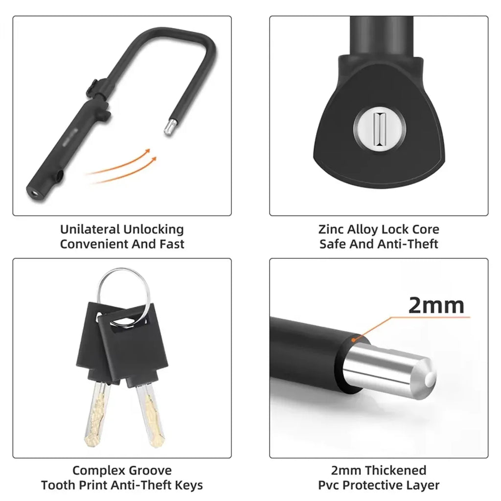 Bicycle U Shaped Lock Anti Theft Lock Cycling Equipment Bike Security Lock