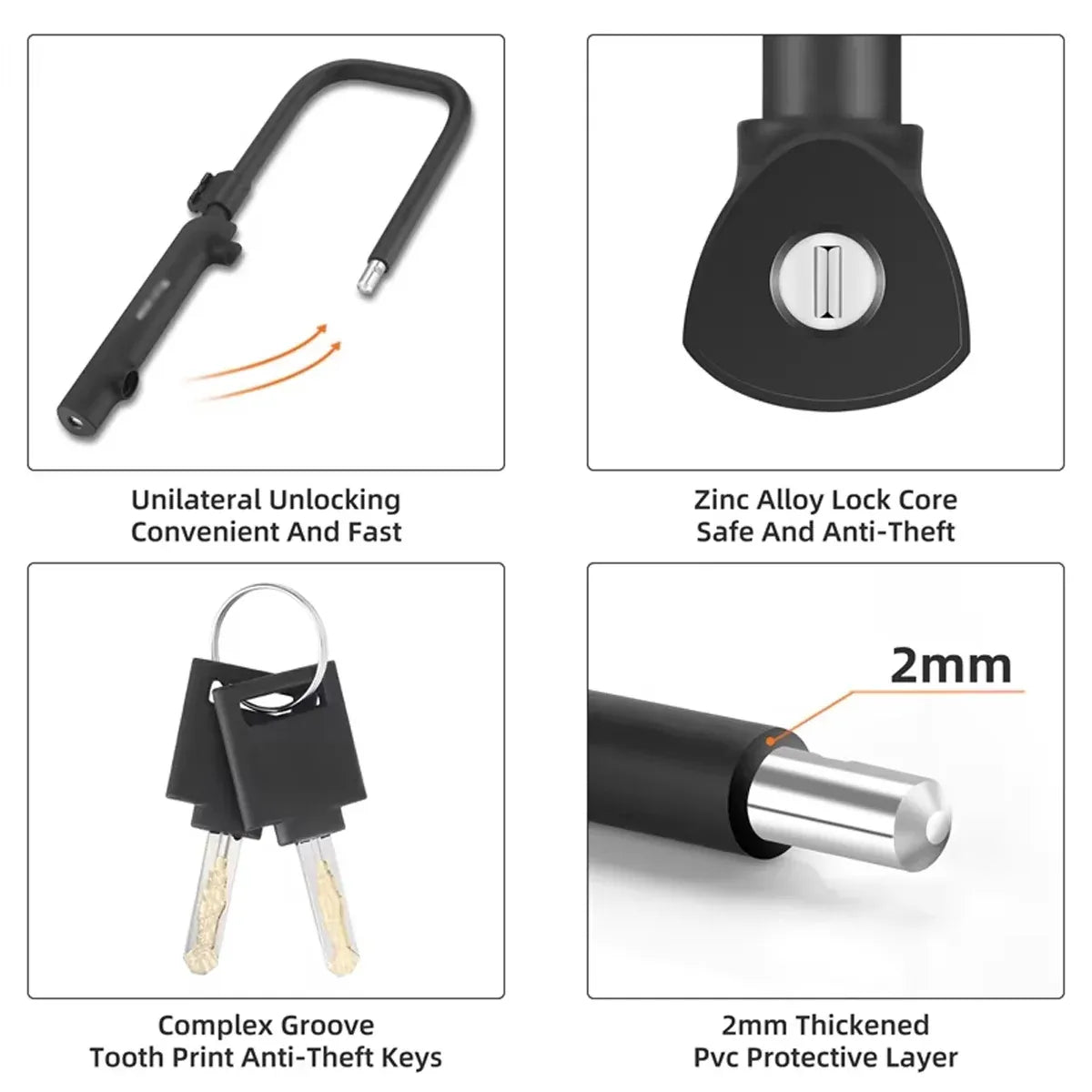 Bicycle U Shaped Lock Anti Theft Lock Cycling Equipment Bike Security Lock