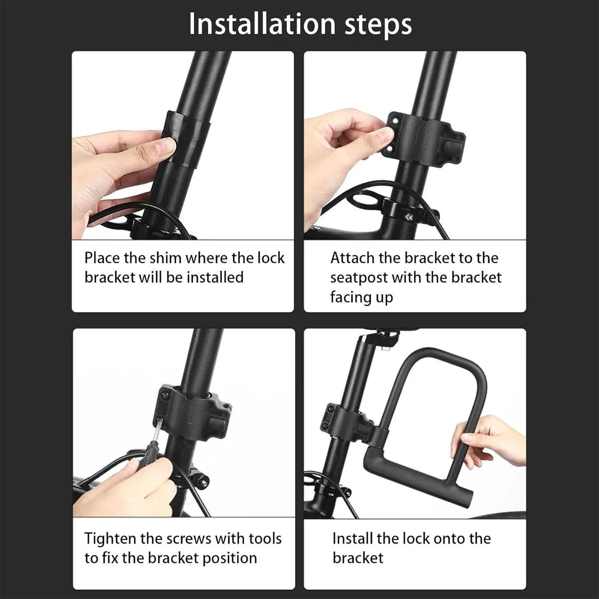 Bicycle U Shaped Lock Anti Theft Lock Cycling Equipment Bike Security Lock