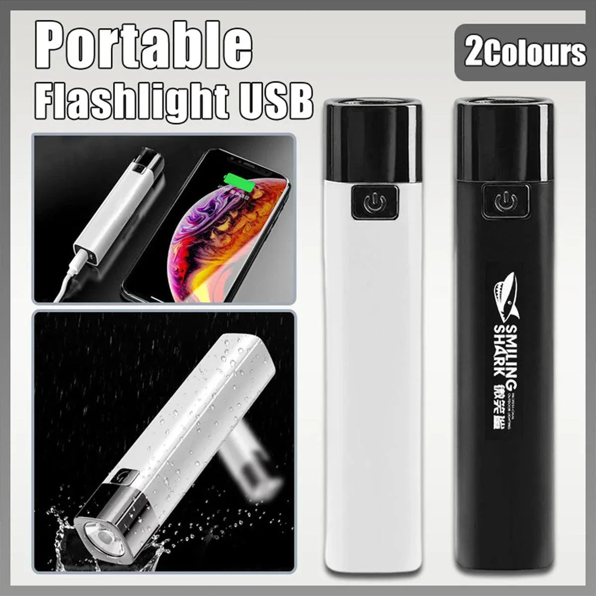 9000Lm Mini Led Flashlight Usb Rechargeable Portable Torch Power Bank Lamp Light