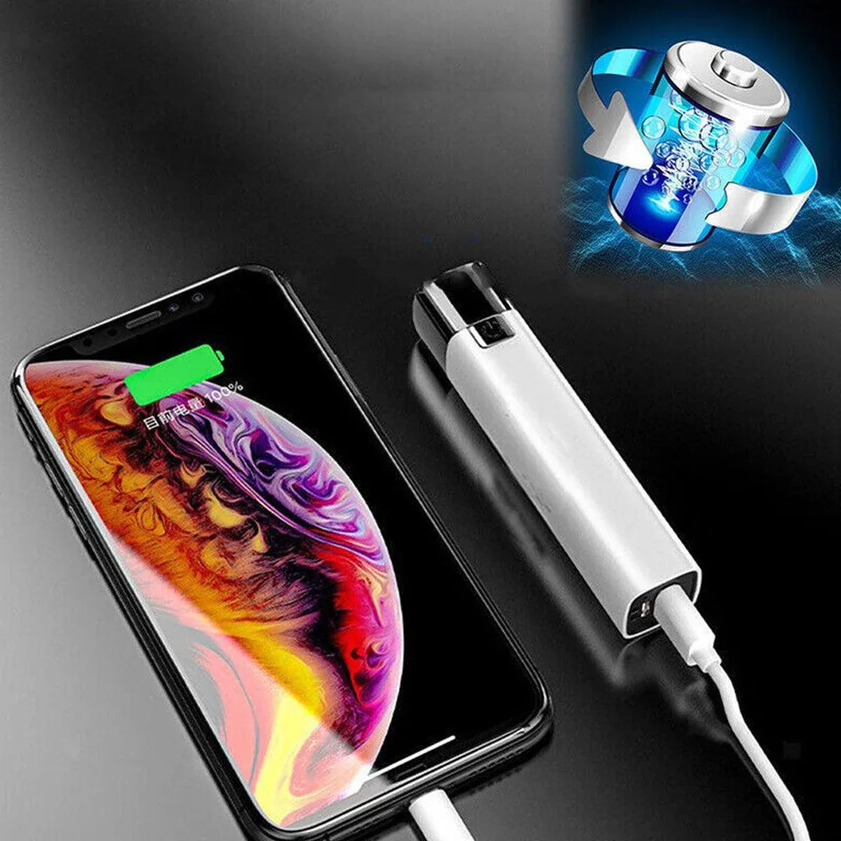 9000Lm Mini Led Flashlight Usb Rechargeable Portable Torch Power Bank Lamp Light