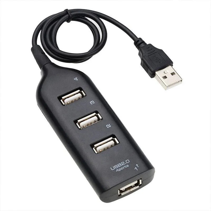 Multi Usb Hub 4 Port High Speed Slim Compact Expansion Smart Splitter Oz Au - Black