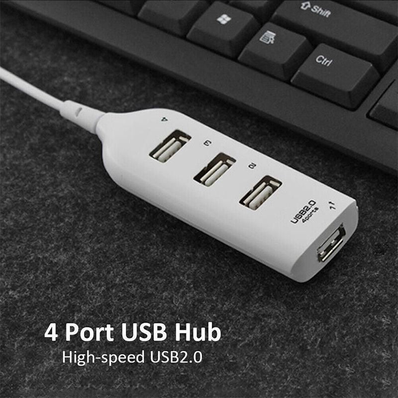 Multi Usb Hub 4 Port High Speed Slim Compact Expansion Smart Splitter Oz Au - Black