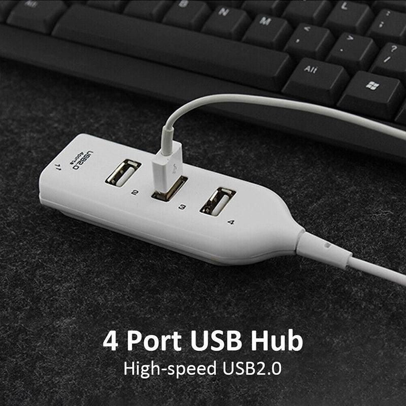 Multi Usb Hub 4 Port High Speed Slim Compact Expansion Smart Splitter Oz Au - Black