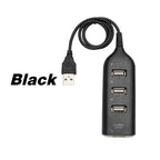 Multi Usb Hub 4 Port High Speed Slim Compact Expansion Smart Splitter Oz Au - Black
