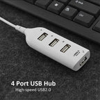 Multi Usb Hub 4 Port High Speed Slim Compact Expansion Smart Splitter Oz Au - White