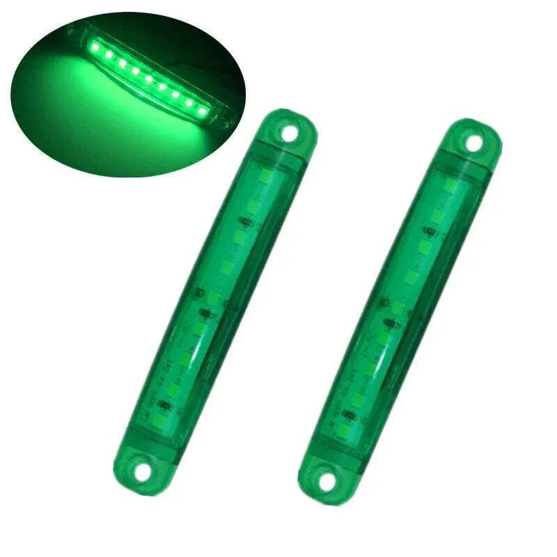 4PCS Marine LED Navigation Strip Lights Red and Green Waterproof 12–24V Compatible