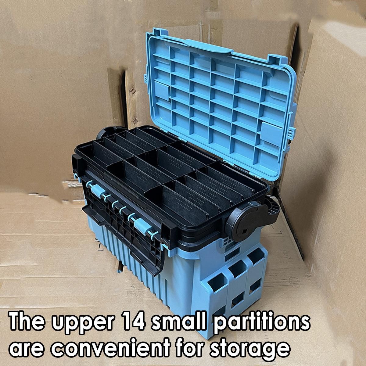 Multifunctional Fishing Tackle Box Portable Gear Storage Case Organizer Tool Box - Blue