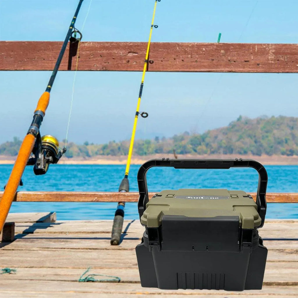 Multifunctional Fishing Tackle Box Portable Gear Storage Case Organizer Tool Box - Green