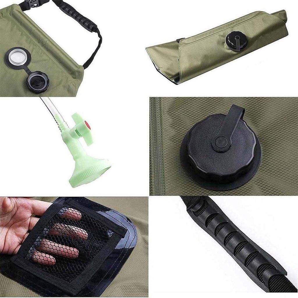 20L Camp Shower Bag Solar Heat Water Pipe Portable Camping Hiking Travel Outdoor