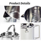 1.2L Portable Stainless Steel Camping Kettle Cookware For Hiking Outdoor Picnic