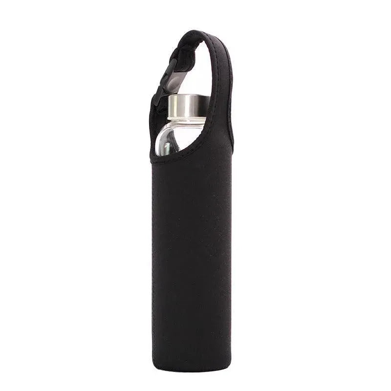 450ml Neoprene Water Bottle Holder Bag Insulated Cover Carrier with Strap - Black