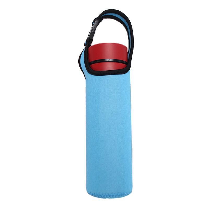 450ml Neoprene Water Bottle Holder Bag Insulated Cover Carrier with Strap - Blue