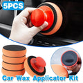 5pcs Car Polishing Sponge with Handle Manual Buffing Pads for Auto Detailing