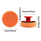 5pcs Car Polishing Sponge with Handle Manual Buffing Pads for Auto Detailing