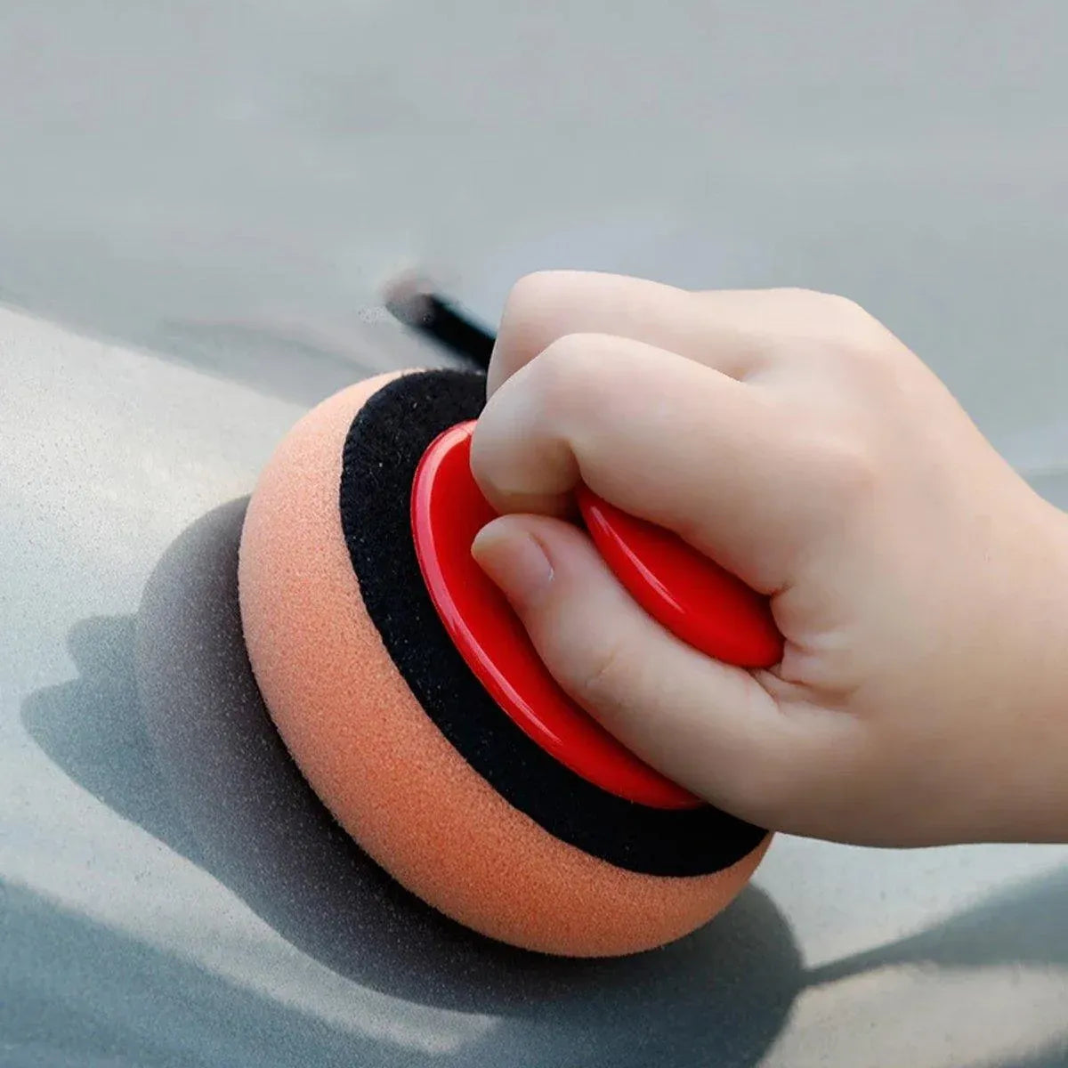 5pcs Car Polishing Sponge with Handle Manual Buffing Pads for Auto Detailing