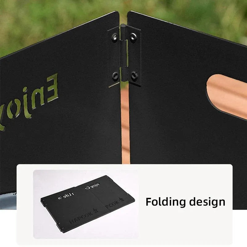 Outdoor Camping Tri Fold Board Portable Folding Windproof Windshield Protector - White
