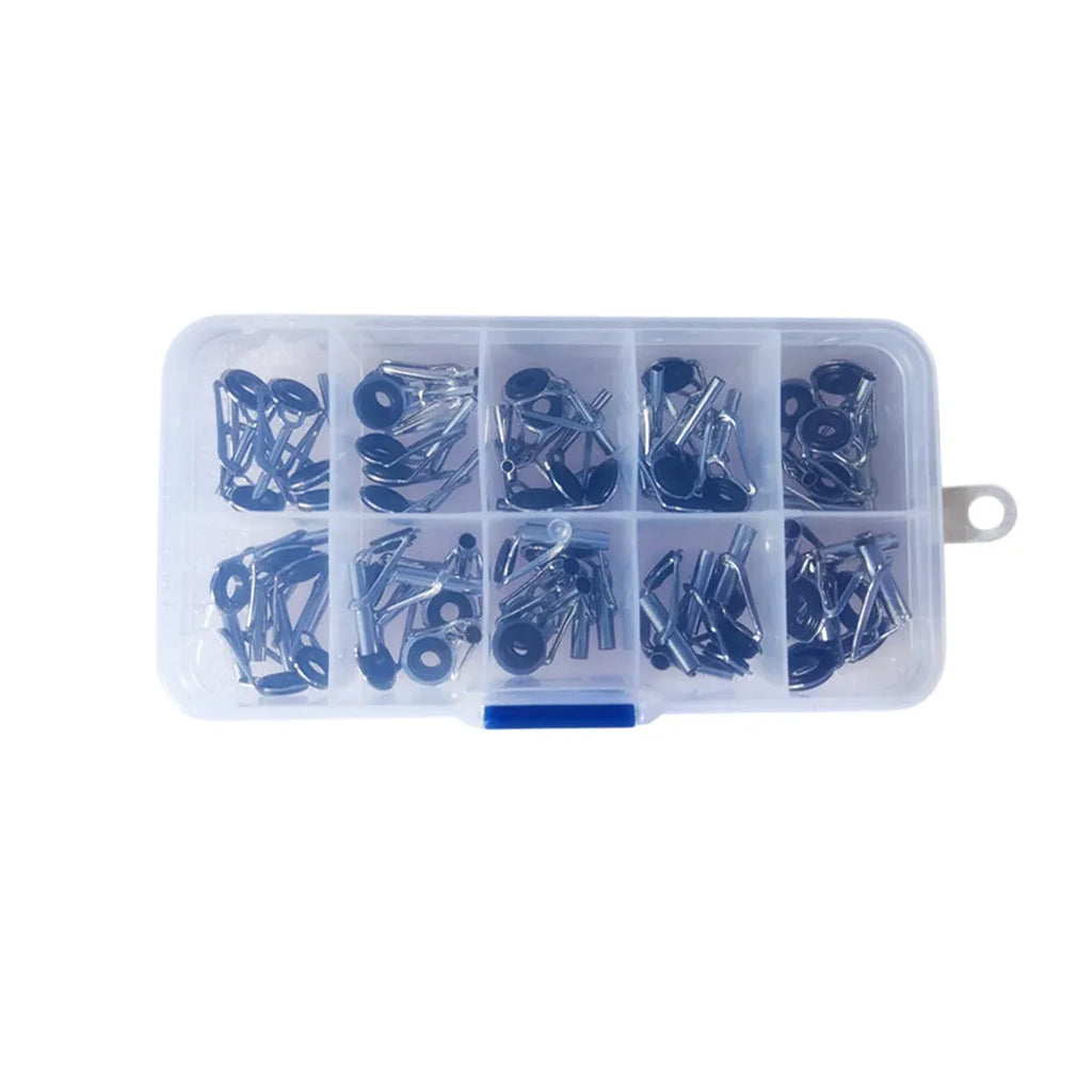 50pcs Fishing Rod Guide Tip Repair Kit Set Rings Guide Replacement Parts Tools