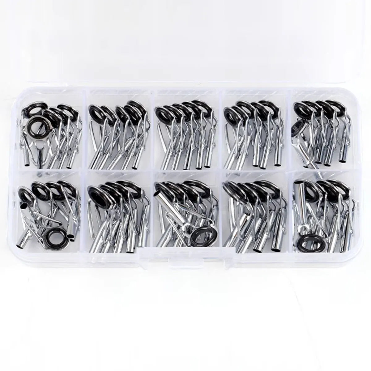 50pcs Fishing Rod Guide Tip Repair Kit Set Rings Guide Replacement Parts Tools