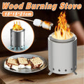 Outdoor Portable Wood Stove Low Smoke Solid Fuel Camping Cooking Heater