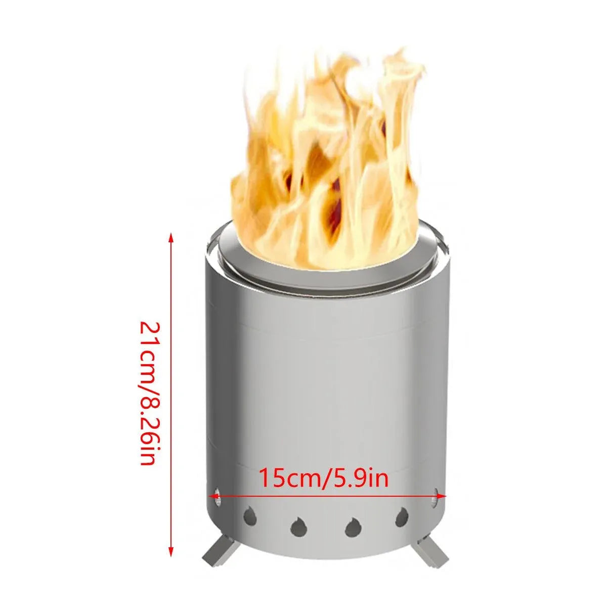 Outdoor Portable Wood Stove Low Smoke Solid Fuel Camping Cooking Heater
