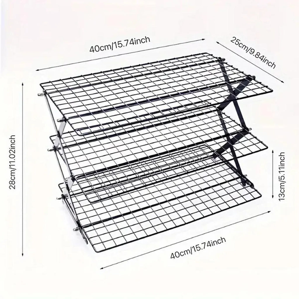 3/4 Tier Camping Dining Rack Iron Shelf Portable Picnic Rack Foldable Storage Table - 4 Layers