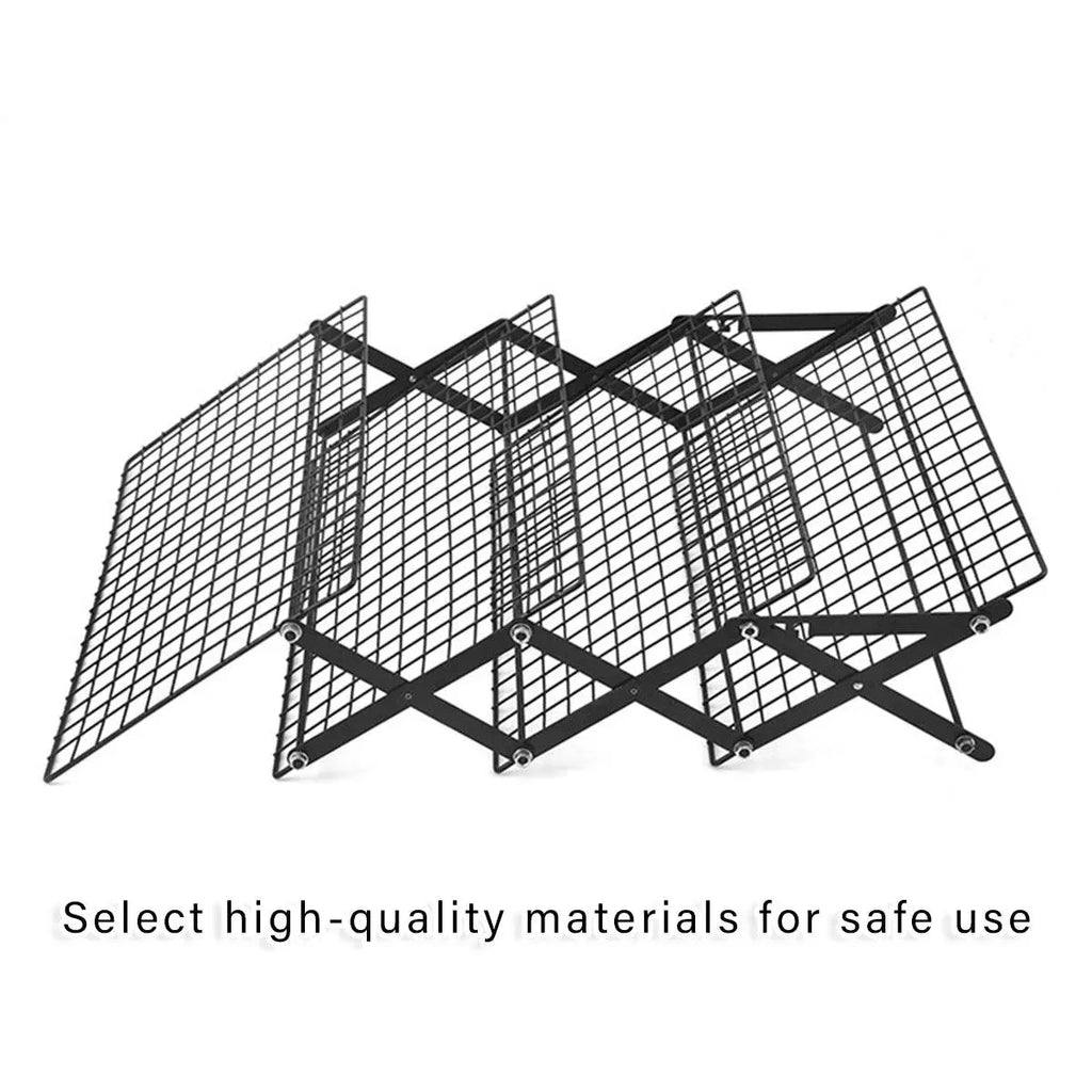 3/4 Tier Camping Dining Rack Iron Shelf Portable Picnic Rack Foldable Storage Table - 4 Layers