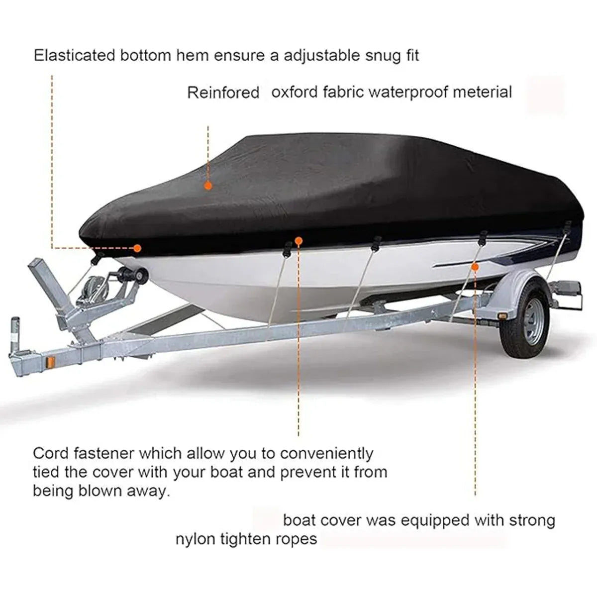 Boat Cover Model Waterproof Outdoor Yacht Dust Protector Hull Shield Blue Tarp - 700x320cm