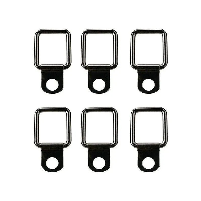 6PCS Black Heavy Duty Fixing Point Anchor Eye Tie Down Lashing Loop D-Ring Hook