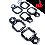 6PCS Black Heavy Duty Fixing Point Anchor Eye Tie Down Lashing Loop D-Ring Hook