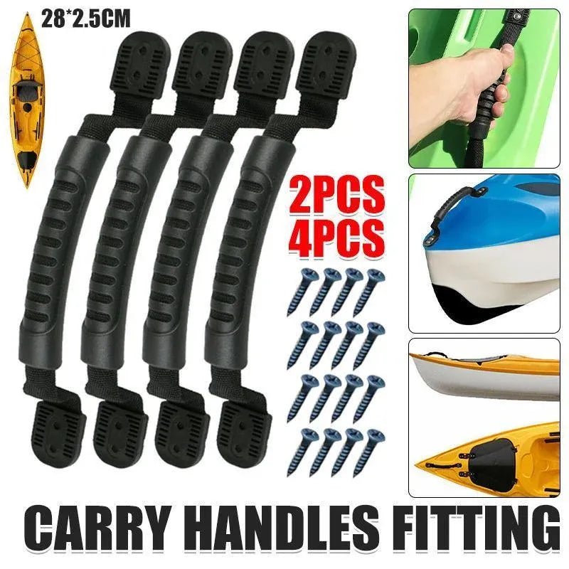2/4PCS Kayak Canoe Boat Side Mount Carry Handle Webbing Hand Fitting Handlebars - 2PCS