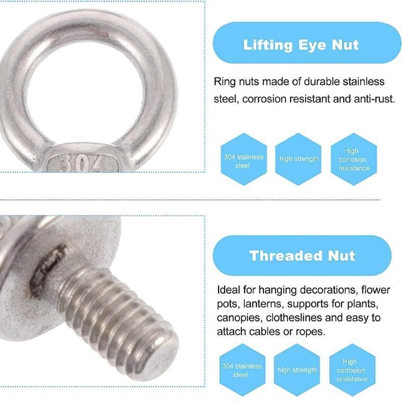 4/8PCS Eye Bolt Tie Down Kit For Rhino Pioneer Platform Roof Rack Fix The 4WD Awning - 4PCS