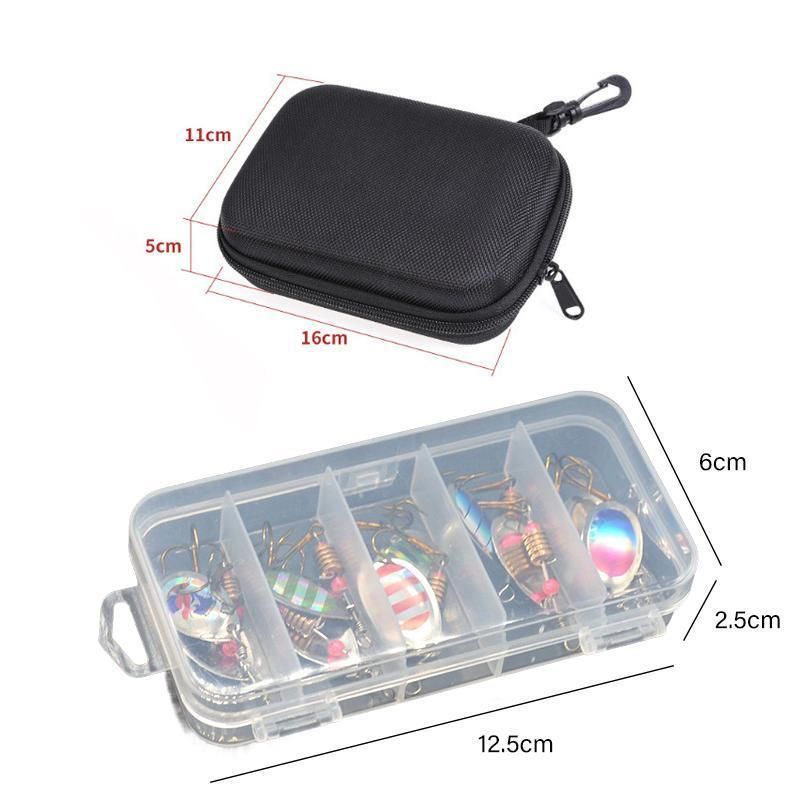 10/16PCS Fishing Lure Spinners Baits Spoon Set with Tackle Bag Trout Bass Tackle - B(10PCS)