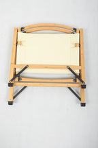 4x Bamboo Canvas Foldable Outdoor Camping Chair Wooden Picnic Park - Khaki/Beige