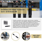Tyre Deflators x4 Air Deflator Tire Valve Core Tool 10~30 PSI Portable 4WD