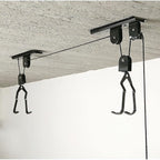 Heavy Duty Bike Hoist Pulley Lift – Garage Ceiling Bicycle Storage Rack w/ Lock