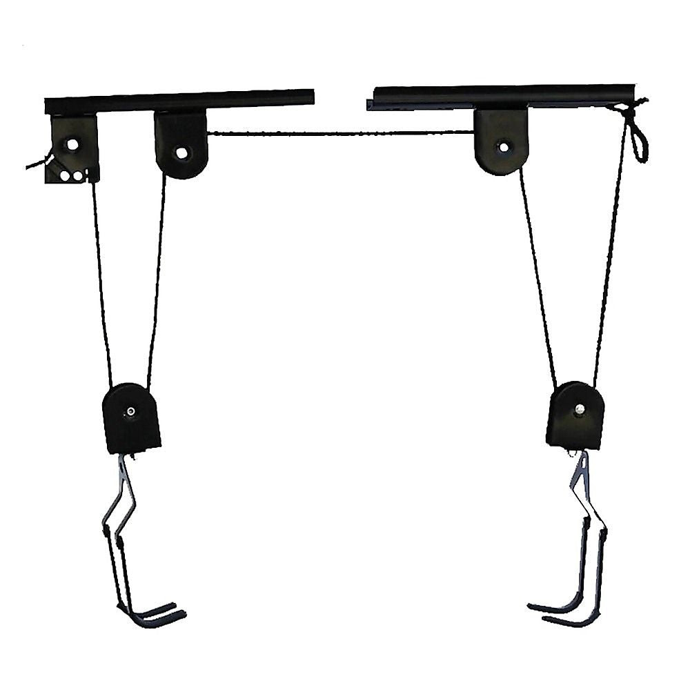 Heavy Duty Bike Hoist Pulley Lift – Garage Ceiling Bicycle Storage Rack w/ Lock
